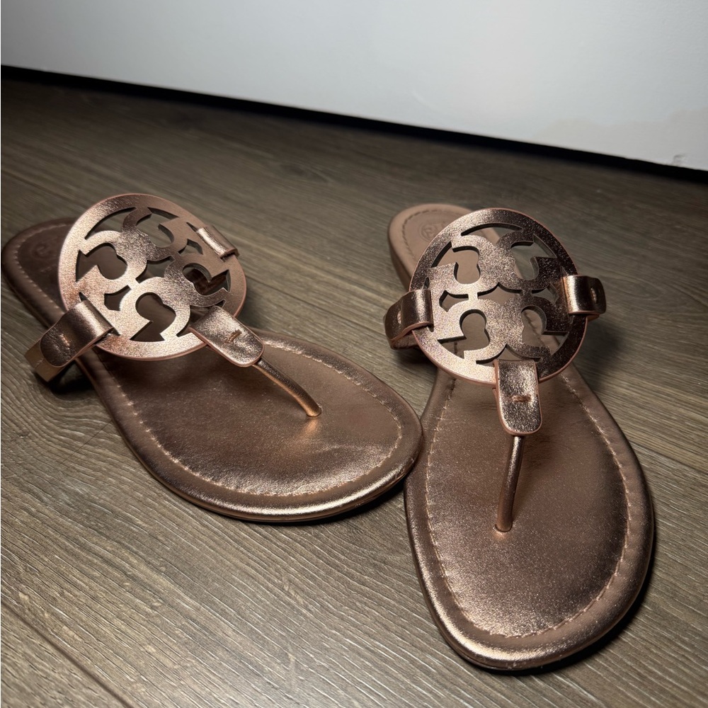 Tory Burch Rose Gold Miller Sandals